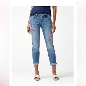 Tema Indigo Flora Slim Boyfriend Jeans